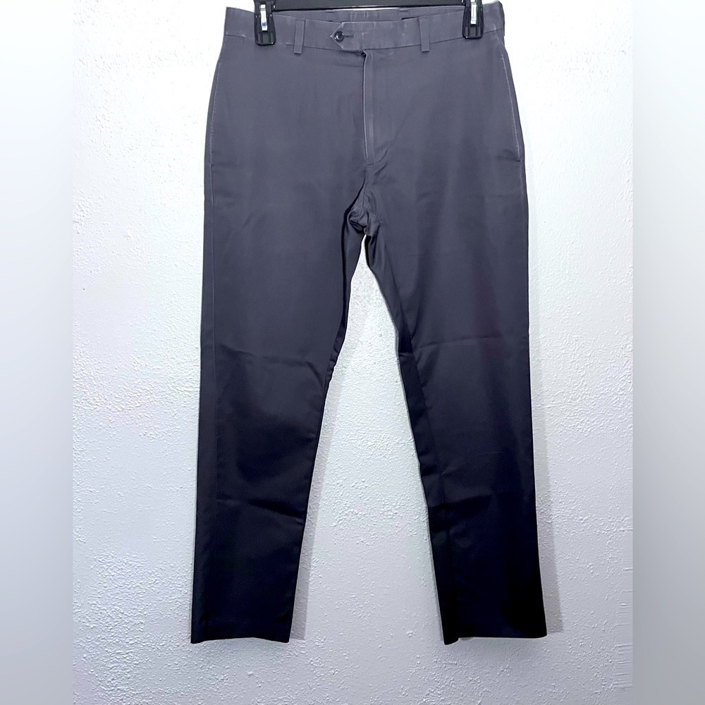 John W. Nordstrom Gray Wrinkle Free Supima Cotton Casual Preppy Pants Size 32x30